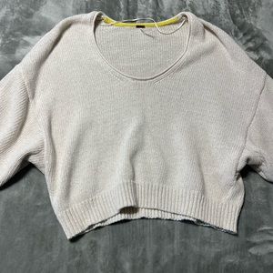 Cream oversized free people sweater